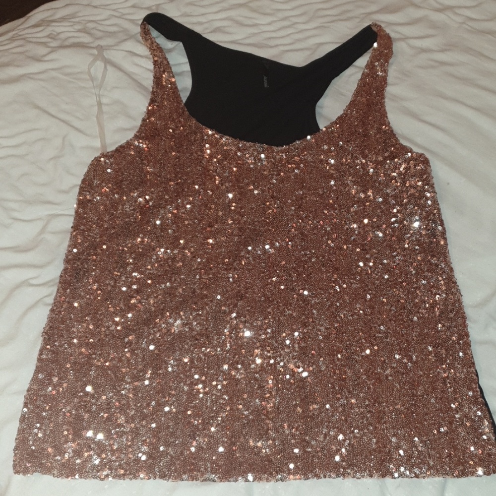 Rose Gold Sequin Top
